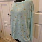 Pink By Victoria Secret Light Blue Star Knit Acrylic Sweater Photo 1