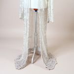 VTG White Lace Robe Bridal Boudoir Maternity Gown Romantic Feminine Victorian OS Size undefined Photo 4