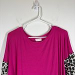 Pink Lily Leopard Sleeve Long Sleeve Top Size Medium Photo 2