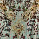 One World  Blue Y2K Rhinestone Short Sleeve Womens Top‎ Medium Photo 3