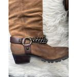 BCBG MAXAZRIA Brown Women's Moto Boots with Chain Detail Photo 2
