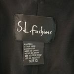 Vintage S.L. Fashions Size 12 Black Floral Embellished Midi Dress Photo 11