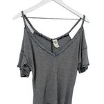 We The Free Free People  Black And White Stripe Off The Shoulder Shirt SZ XS Photo 0