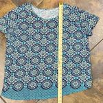 kim rogers  Geometric Print Short Sleeve Blouse 1X Photo 3