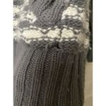 Old Navy L/XL Gray & White Knit Hoodie Sweater With Ribbed Hem & Kangaroo Pocket Photo 3
