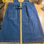 Cloud Ten  Denim Skirtall Cotton Dark Wash Button Front Adjustable Straps Overall Photo 15