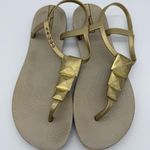 Ipanema Thong Sandals Women 9 Flip Flop Casual Travel Vacation Beach Lightweight Gold Photo 0