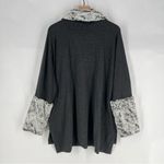 Capote Charcoal Gray Stretch Knit Faux Fur Accents Dolman Cape Poncho Cozy L Size L Photo 11