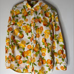 Talbots  Lemons And Oranges Collar Button Down Shirt Size Large Photo 0