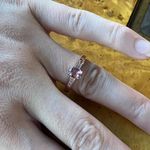 Rose Apatite Moissanite Sterling Silver Ring Size 8.25 Pink Photo 3