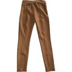 Spanx Camel Brown Faux Suede Leather Soft Slimming Shaping Comfy Leggings Pant M Photo 5