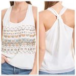 Greylin  ivory beaded chevron sleeveless top Medium NWT Photo 1