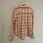 Free People  Joplin Plaid Button Down Shirt Pocket Size Small Photo 6