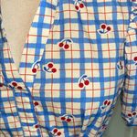 Avara Pinch Sommer Dress Midi Cherry Print Puff Sleeve Cotton New Blue Size XS Photo 4