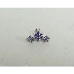 Amethyst Silver  Crystal Stone Gem Floral Flower Trio Helix Tragus Ear Earring Body Jewelry 💜 Photo 1
