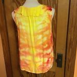 Bright tie dye plunging summer blouse Orange Size M Photo 6