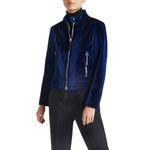 Giuseppe Zanotti Blue Velvet Ofelia Long Sleeve Jacket Medium Photo 1