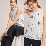 Anthropologie  Maeve Macie lace embroidered beaded sleeveless top▪️size 0 Photo 1