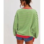 Free People NWOT We the free classic oversized striped sweatshirt crewneck Photo 3