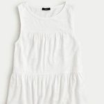 J.Crew Linen Tiered Tank Top Womens Size S Lightweight Tee White Photo 0