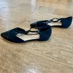 Sole Society  Women’s Pointed Toe Suede T-Strap Flats Black Size 10 B EUC Girly Photo 0