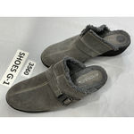 Aerosoles Womans Size 8 Gray Buckle Lined Slip On Wedge Heel Mules Photo 2