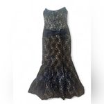 Absolutely Stunning Black Lace Boned Bustier Mermaid Evening Gown – Size 6 Photo 8