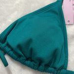Wild Fable New Women’s Triangle String Bikini Top Teal Green Ribbed Size Small Photo 2