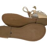 EXPRESS Faux Leather Gladiator Lace Up Sandals Tan Silver Size 8 Photo 6