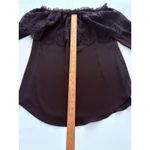 White House | Black Market WHBM Top XS Black Lace Off Shoulder Goth Whimsy Dark Romance Castlecore Witchy Photo 5