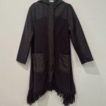 Nic+Zoe  Catalyst Textured Puffy Fringe Coat in Night Shade M Photo 0