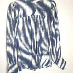 Maison d'Amelie Navy and Cream Blouse Blue Size M Photo 0