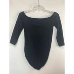EXPRESS  One Eleven Black Half Sleeve Crew Neck Bodysuit Size Small Photo 4