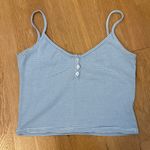 Brandy Melville Lorene Button Tank Blue & White Stripes Size Small Photo 3