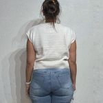 Rachel Zoe  White Knit Sleeveless Sweater Sz L Photo 8