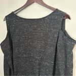 Xersion  Top Cold Shoulder Long Sleeve Dark Gray Athleisure Neutral Marled Casual Photo 4