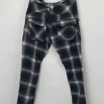 Free People Slouchy Plaid Utility Pants Cropped Cuffed Hem Monocromatic Gray 0 Photo 2