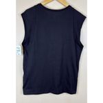 Frame  Womens Large Le Mid-Rise Muscle Tank Top Black Capped Sleeves NWT Photo 3