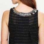 Free People Free People Aztec Louie Split Back Beaded Tank Women's Large Black Boho Dainty Photo 1