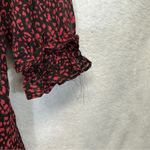 ZARA  Red & Black Cheetah Print Long Sleeve Ruffled Mini‎ Dress Size L Photo 6