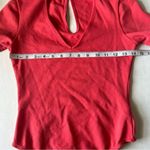 Lulus  high neck short sleeve thong bodysuit coral small Photo 9