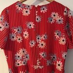 Madewell ‎ Daisy Society Button Wrap Dress Size 4 Red Floral Photo 10