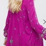 Free People Purple Oxford Embroidered Long Sleeve Mini Dress Size M Photo 1