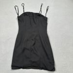 superdown Revolve  Black Mini Dress S Spaghetti Strap Ruched Slit Back Zip Party Photo 1