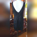 Italian 1950s Stunning Hand Beaded Dress w/ V Back Black Size undefined Photo 3