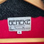 Vintage Berek Cardigan Fun Shopping Theme Pearls Purse Girlfriend Hot Pink XL Photo 1