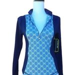 Gianni Bini  Active Henley Yoga Top Blue Small Photo 3