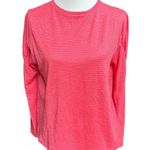 ZARA Trafaluc Ribbed Puffy Shoulder Long Sleeve Shirt Pink Size Medium Photo 0