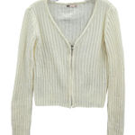 Sonoma Good For Life White Ribbed Zip Cardigan Sweater Large Photo 0