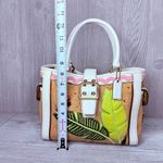 Coach Vintage rare Straw ladybug leaf tote bag purse rhinestone handbag summer Photo 2